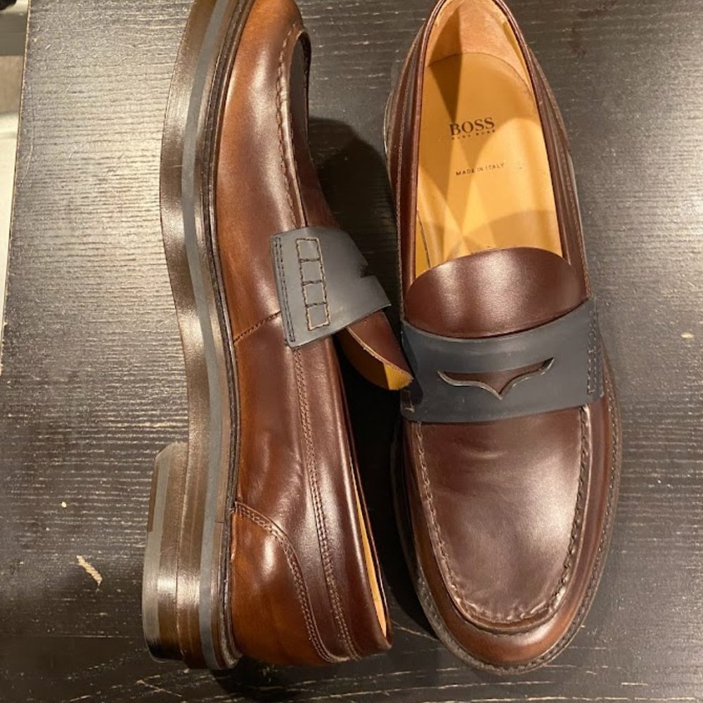 BOSS ITALIAN-MADE LEATHER LOAFERS